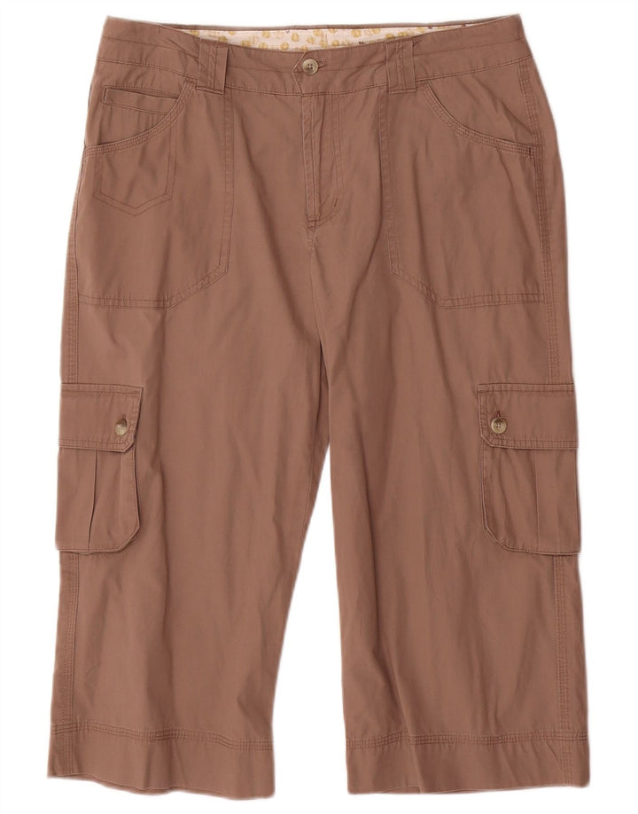 COLUMBIA Womens Cargo Capri Trousers US 8 Medium W32 L19 Brown Cotton