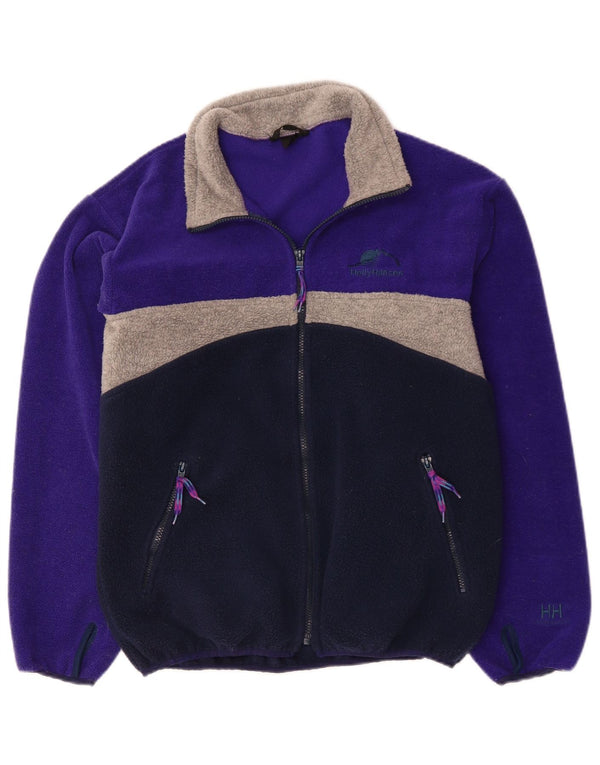 HELLY HANSEN Mens Fleece Jacket UK 38 Medium Navy Blue Colourblock