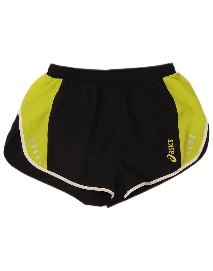 Asics Womens Sport Shorts UK 12 Medium Black Colourblock Polyester