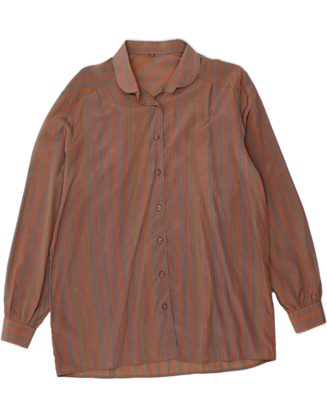 VINTAGE Womens Shirt IT 50 XL Multicoloured Striped Acetate Vintage Vintage and Second-Hand Vintage from Messina Hembry 