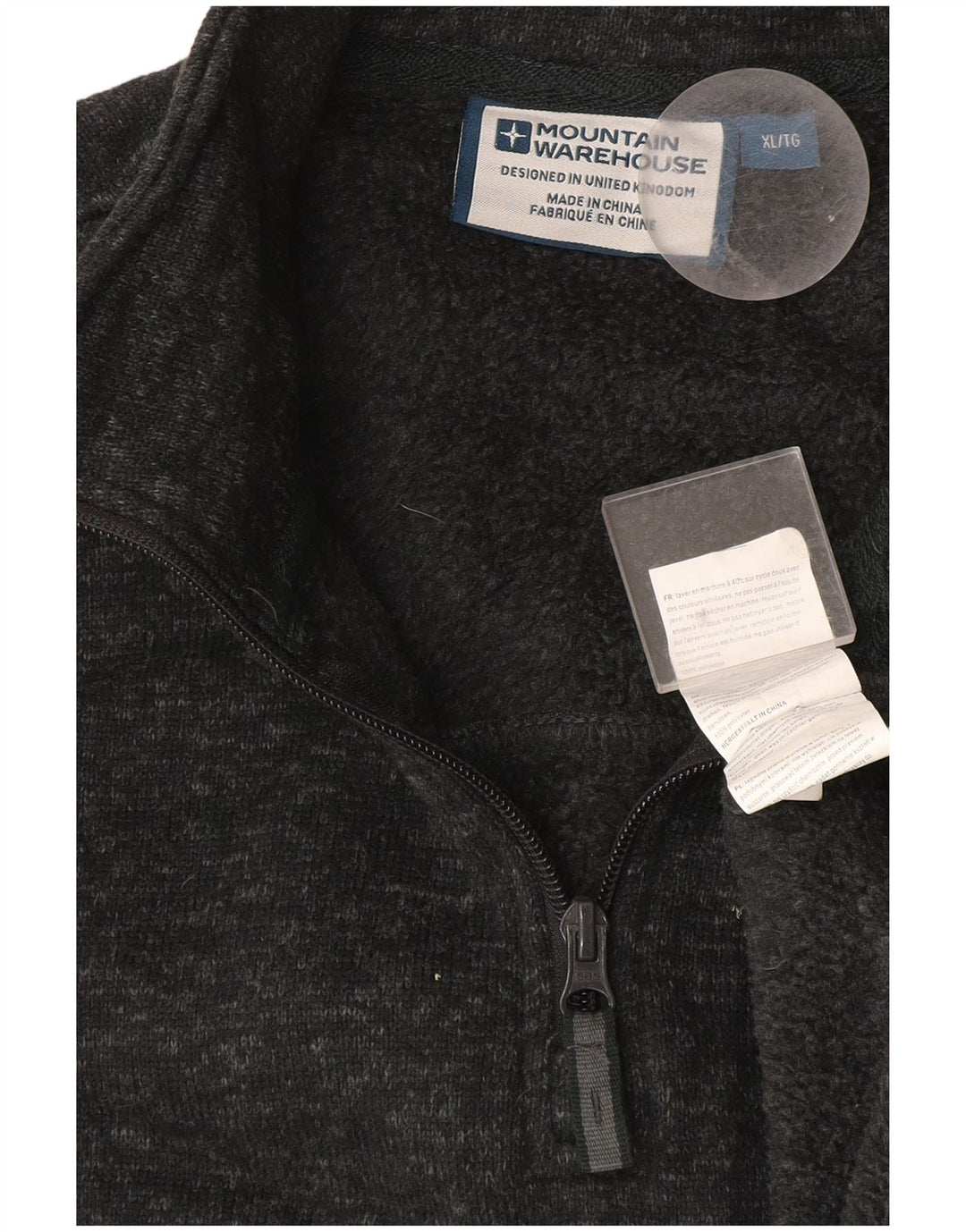 Mountain Warehouse Mens Zip Neck Sweatshirt Jumper XL Grey Flecked