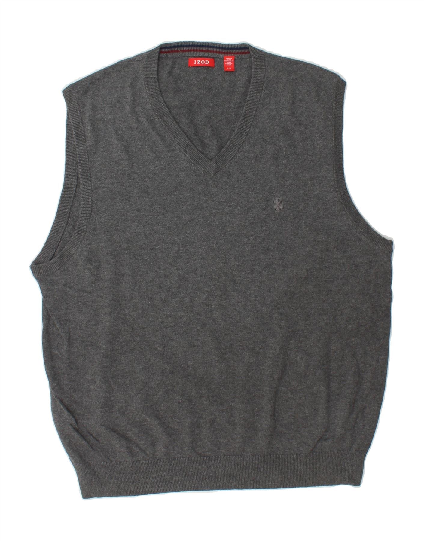 IZOD Mens Vest Tank Top Large Grey Vintage Second-Hand