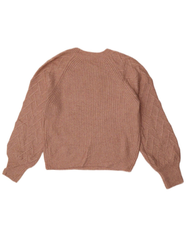 Joules Womens Oversized Boat Neck Jumper Sweater UK 10 Small Pink Flecked