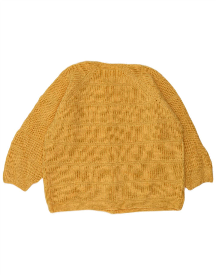 Vintage Womens Cardigan Sweater UK 14 Large Yellow