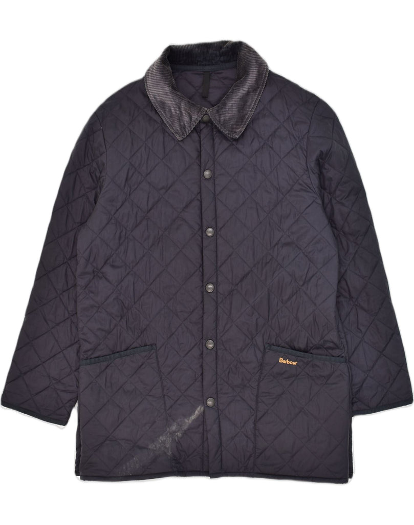 BARBOUR Mens Quilted Jacket UK 40 Large Navy Blue Polyamide | Vintage Barbour | Thrift | Second-Hand Barbour | Used Clothing | Messina Hembry 