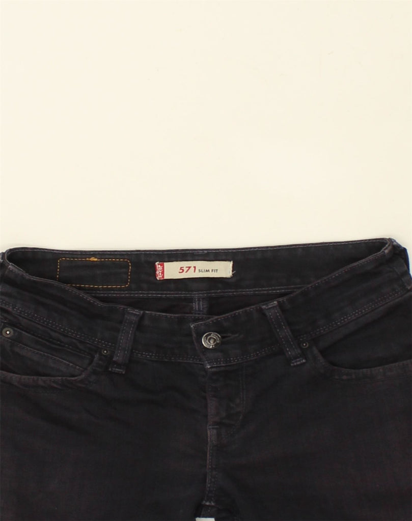 LEVI'S Womens 571 Slim Fit Straight Jeans W28 L32  Navy Blue Cotton | Vintage Levi's | Thrift | Second-Hand Levi's | Used Clothing | Messina Hembry 