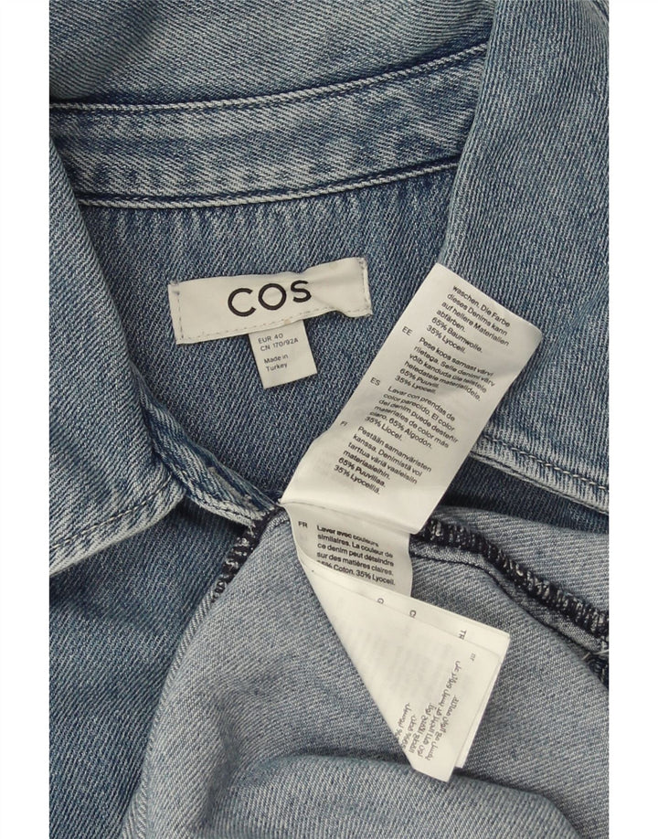 COS Womens Short Sleeve Oversized Denim Dress EU 40 Medium Blue Cotton