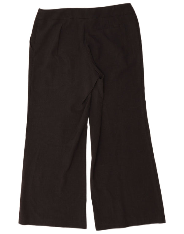 Marks & Spencer Womens Wide Leg Chino Trousers UK 16 Large W36 L32 Grey