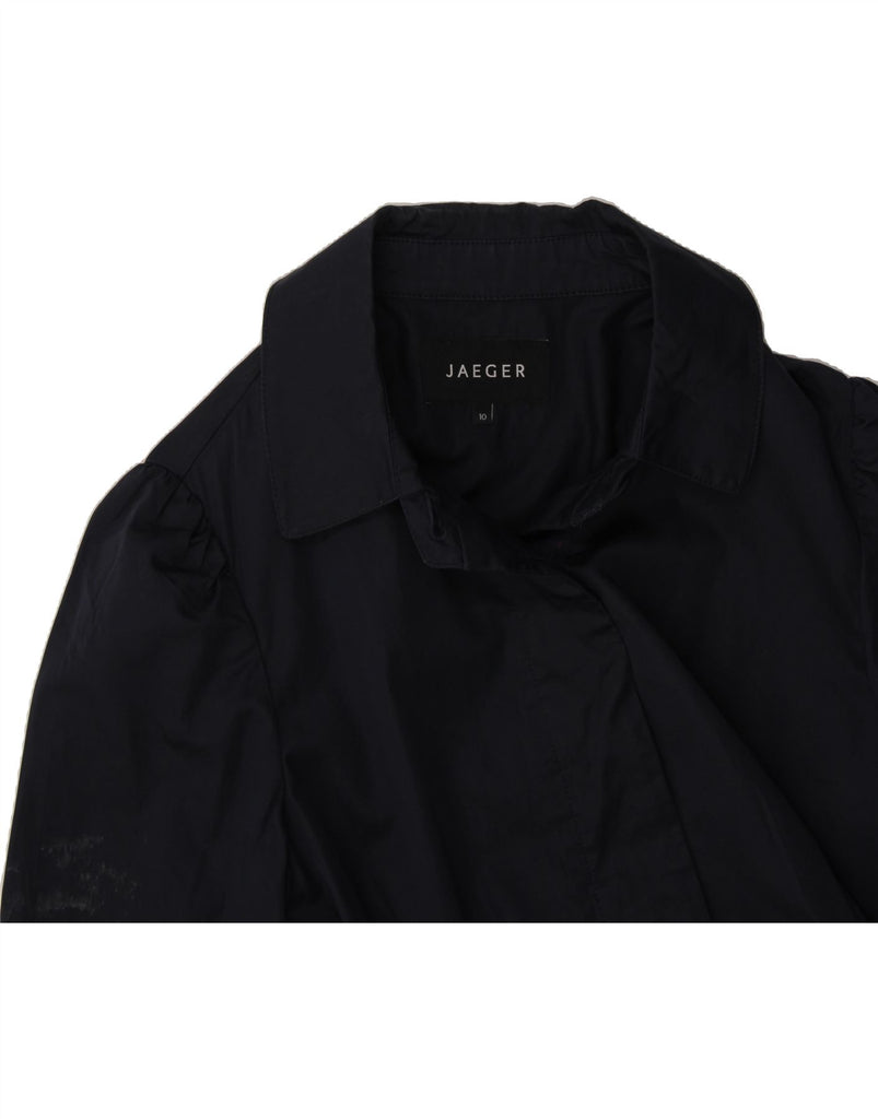 JAEGER Womens Utility Jacket UK 10 Small  Navy Blue Cotton Vintage Jaeger and Second-Hand Jaeger from Messina Hembry 