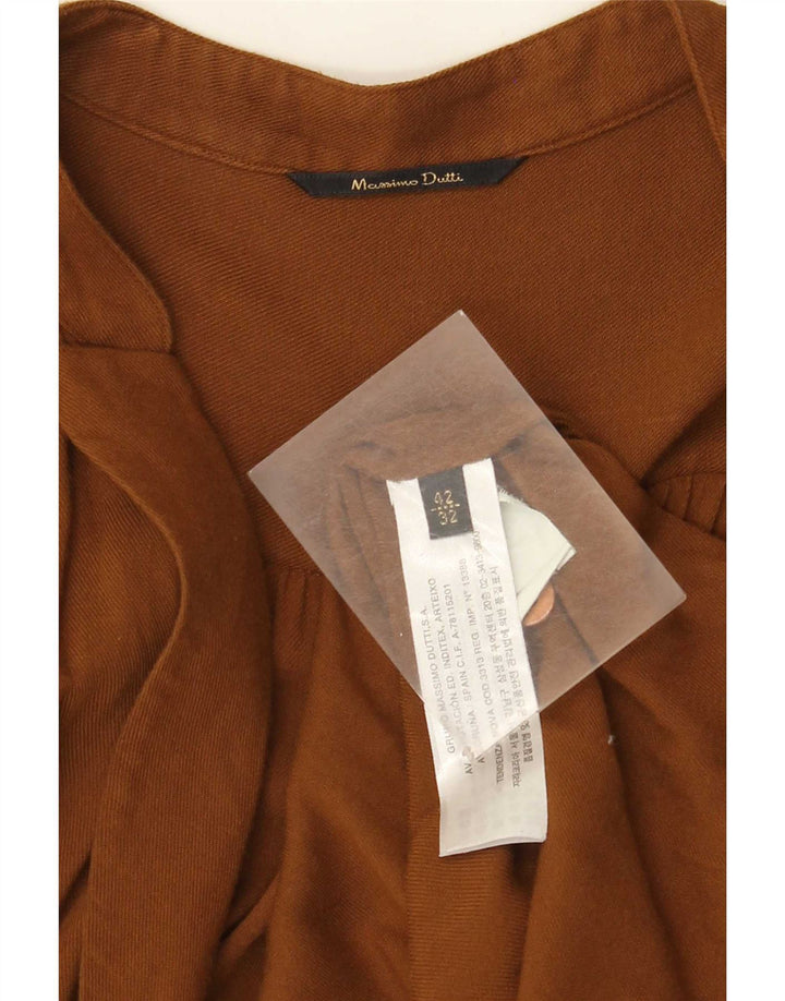 Massimo Dutti Womens Wrap Dress EU 42 Large Brown Viscose