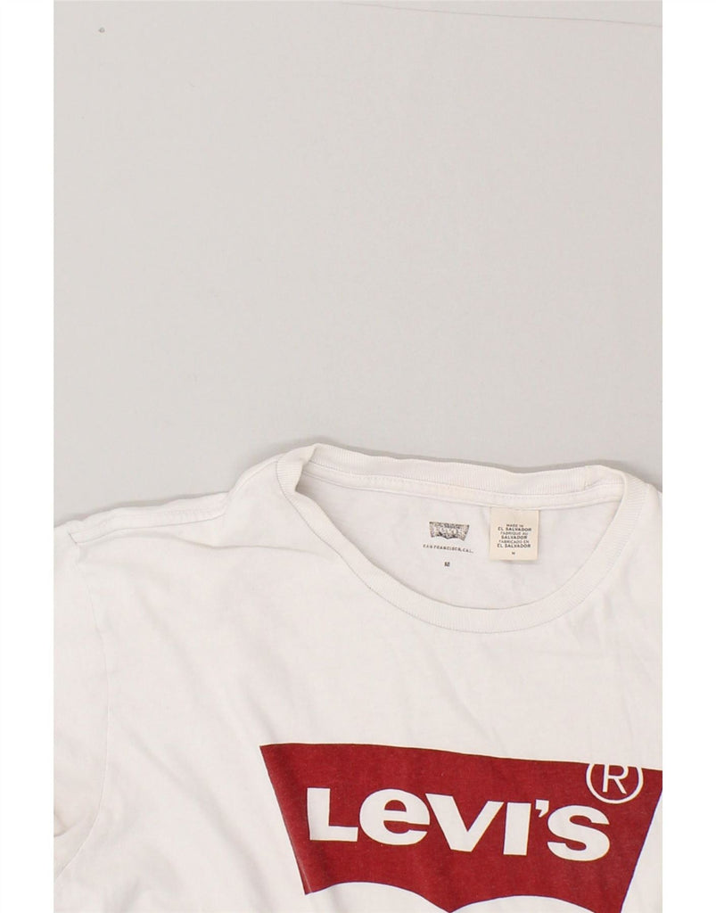 LEVI'S Mens Graphic T-Shirt Top Medium White Cotton Vintage Levi's and Second-Hand Levi's from Messina Hembry 