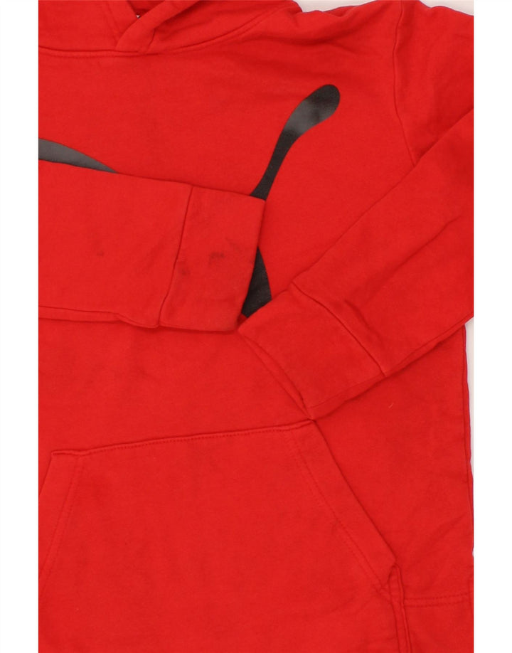 PUMA Boys Graphic Hoodie Jumper 10-11 Years Medium Red Cotton Vintage Puma and Second-Hand Puma from Messina Hembry 