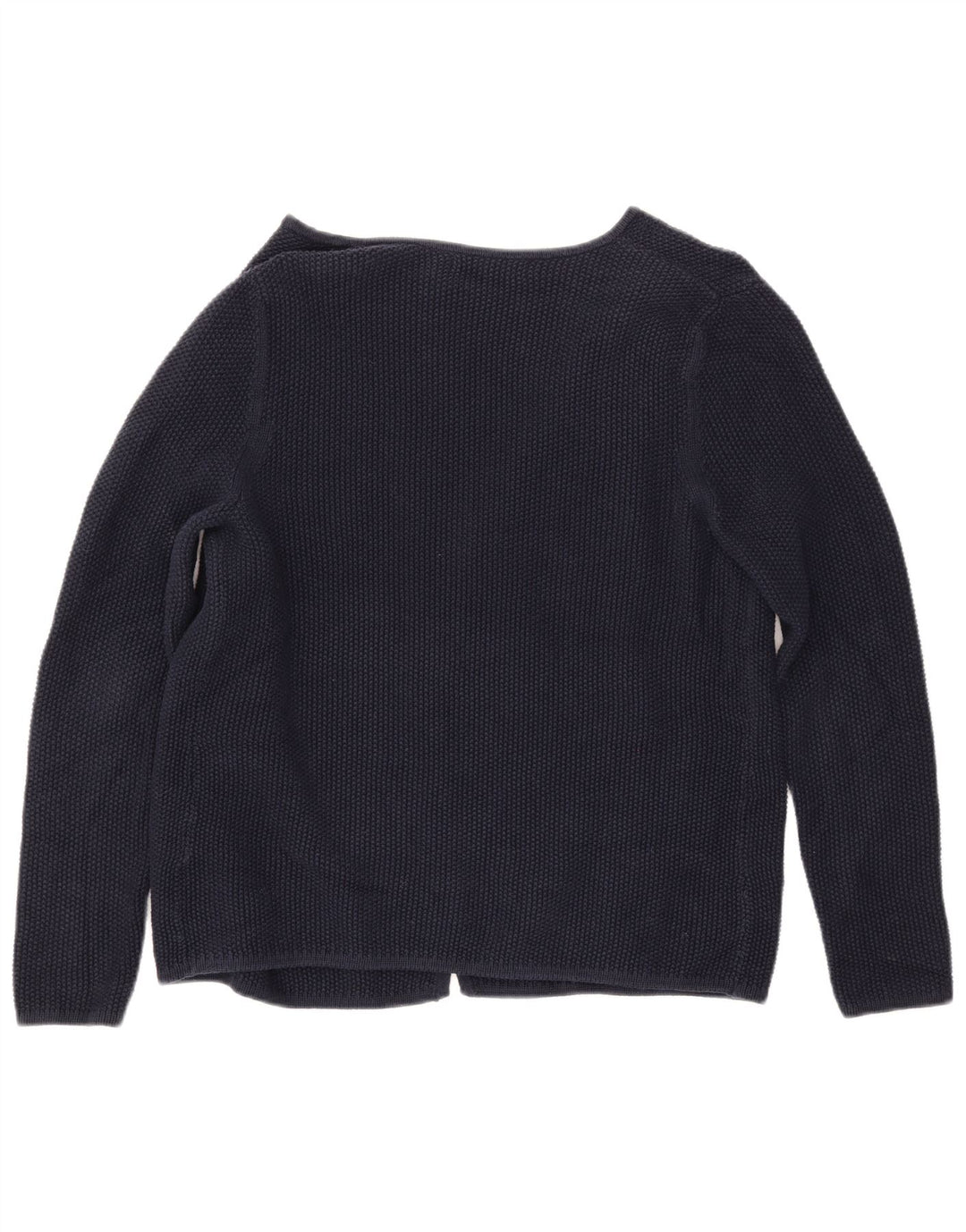 CREW CLOTHING Womens Open Cardigan Sweater UK 14 Medium Navy Blue Cotton