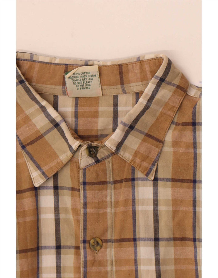 Levi's Mens Shirt Medium Brown Plaid Cotton