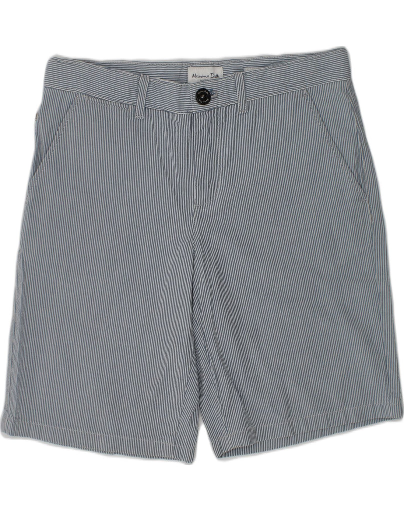 MASSIMO DUTTI Boys Chino Shorts 11-12 Years W28 Blue Pinstripe Cotton | Vintage Massimo Dutti | Thrift | Second-Hand Massimo Dutti | Used Clothing | Messina Hembry 