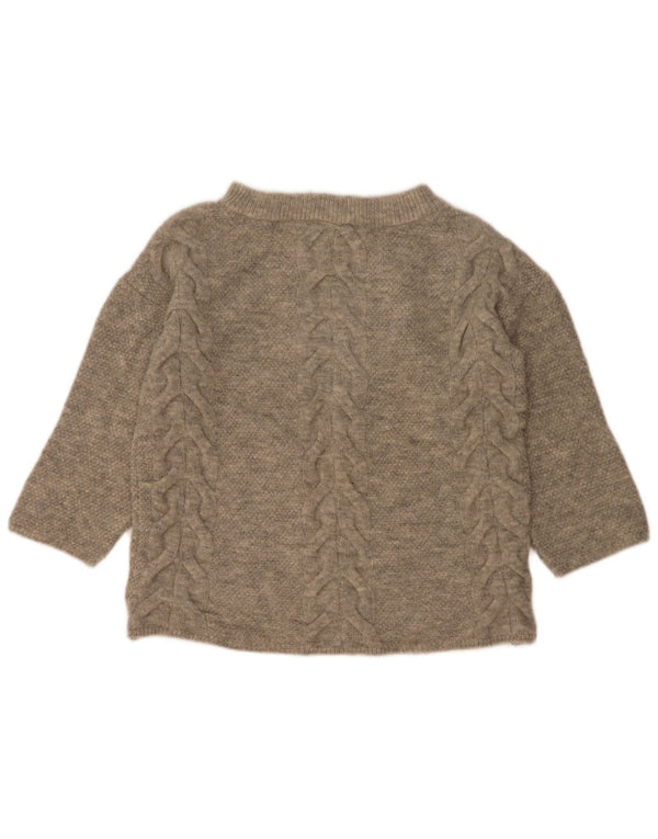 Marks & Spencer Womens 3/4 Sleeve Boat Neck Jumper Sweater UK 10 Small Grey