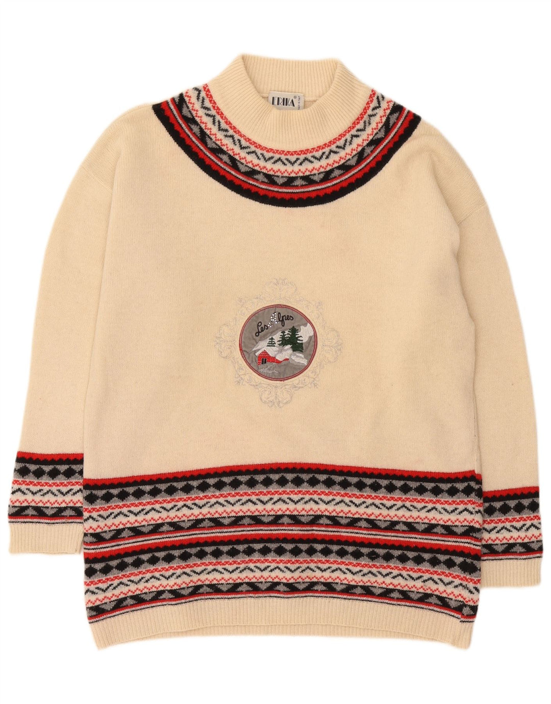 Erika Womens Oversized Turtle Neck Jumper Sweater UK 16 Large Off White