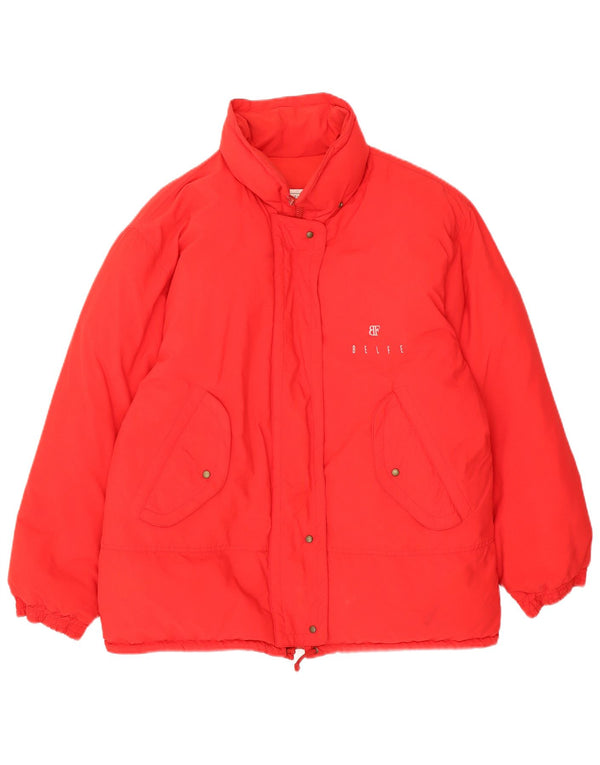 Belfe & Womens Oversized Padded Jacket UK 16 Large Red