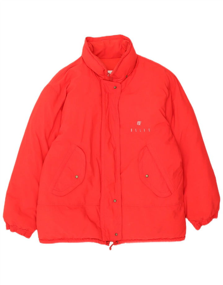 Belfe & Womens Oversized Padded Jacket UK 16 Large Red
