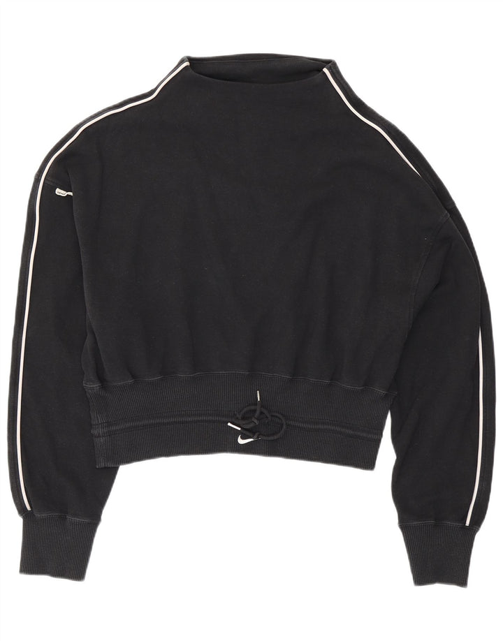 Nike Womens Sweatshirt Jumper UK 14 Medium Black Cotton