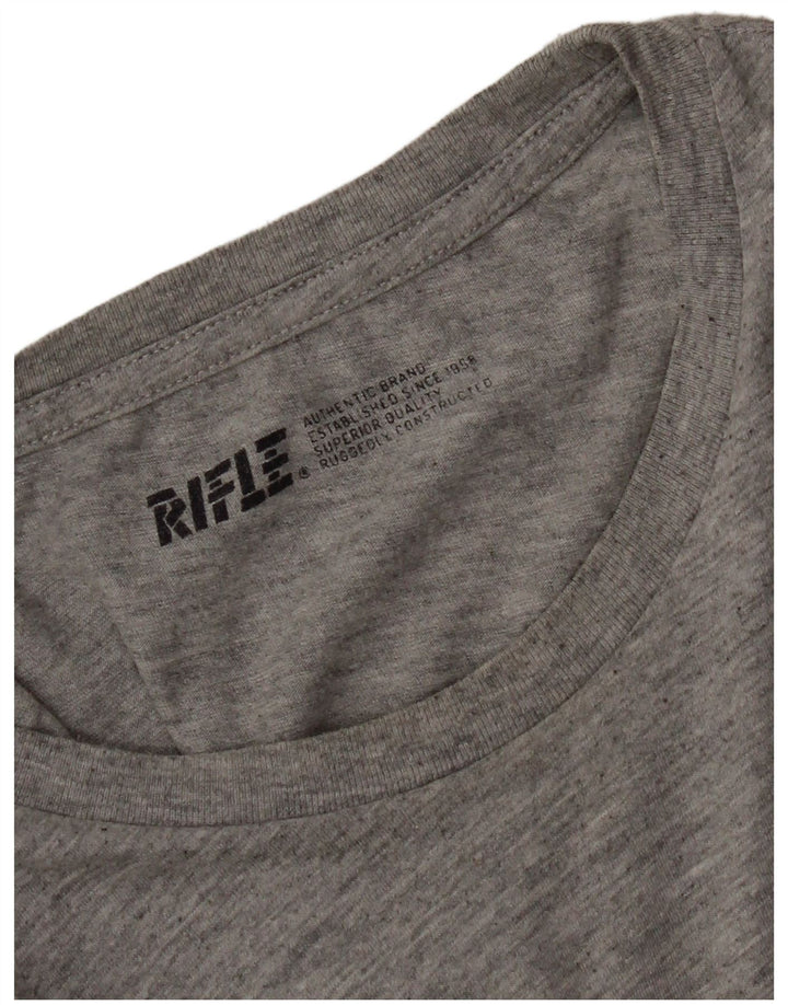 Rifle Mens T-Shirt Top Large Grey