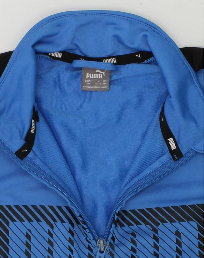 PUMA Boys Graphic Tracksuit Top Jacket 13-14 Years Blue | Vintage Puma | Thrift | Second-Hand Puma | Used Clothing | Messina Hembry 