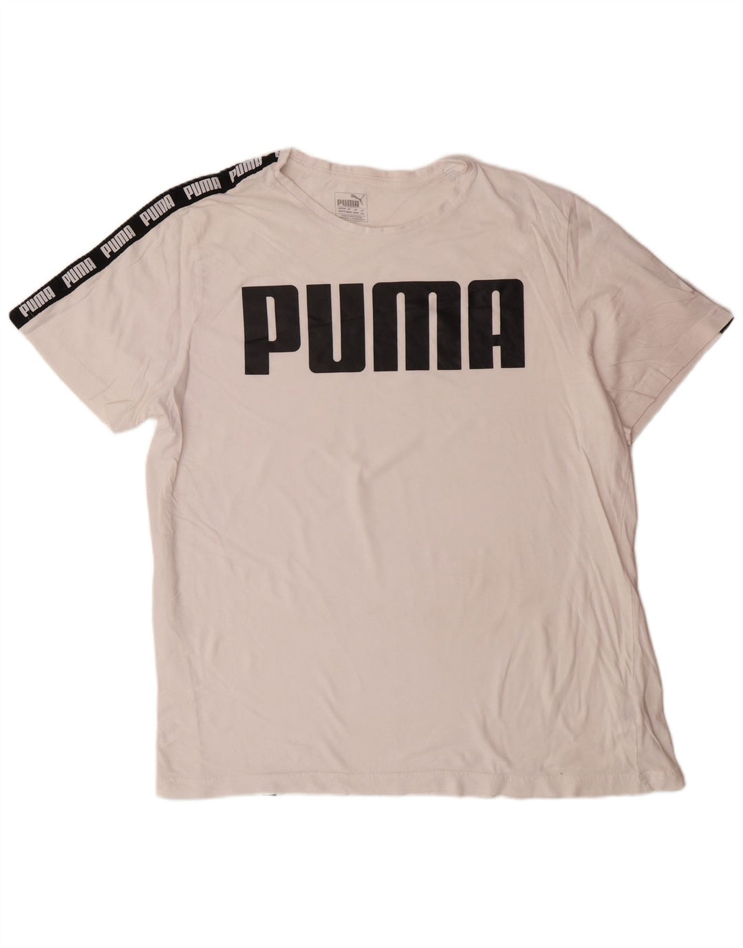 PUMA Mens Graphic T-Shirt Top 2XL White Cotton