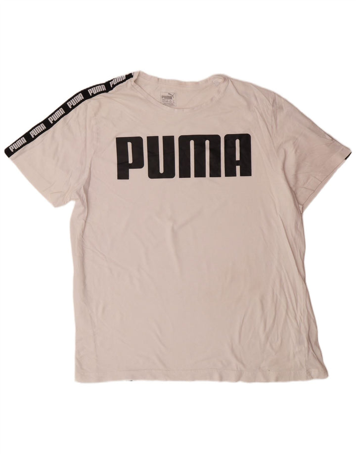 PUMA Mens Graphic T-Shirt Top 2XL White Cotton
