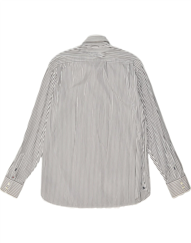 TOMMY HILFIGER Mens Shirt XL White Striped Cotton | Vintage Tommy Hilfiger | Thrift | Second-Hand Tommy Hilfiger | Used Clothing | Messina Hembry 