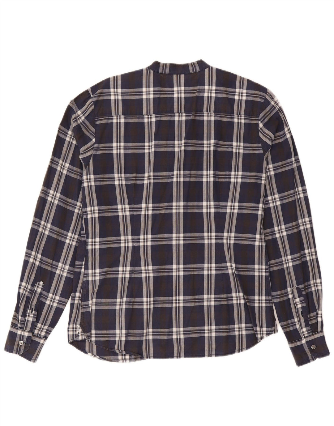 North Sails Womens Ruffle Front Pullover Shirt UK 18 XL Navy Blue Check