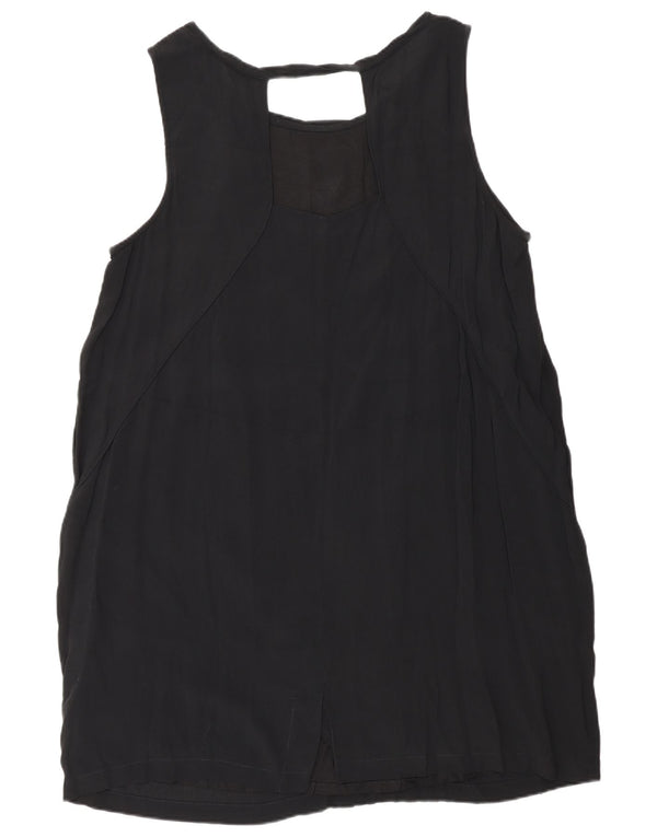 Monsoon Womens Sleeveless Shift Dress UL 16 Large Black Floral Viscose