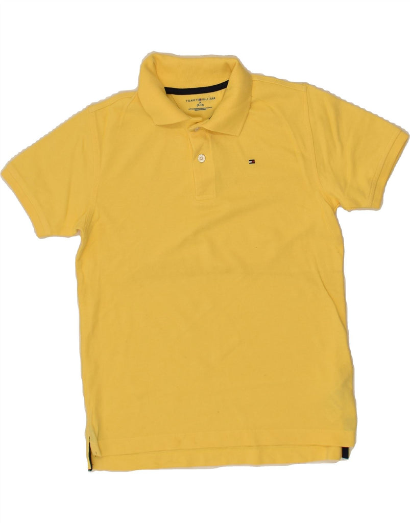 TOMMY HILFIGER Boys Polo Shirt 8-9 Years Medium Yellow Cotton | Vintage Tommy Hilfiger | Thrift | Second-Hand Tommy Hilfiger | Used Clothing | Messina Hembry 