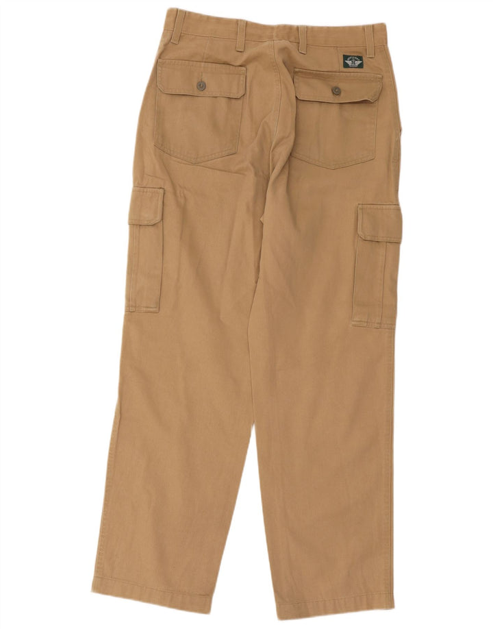 Dockers Mens Straight Cargo Trousers W31 L30 Brown Cotton