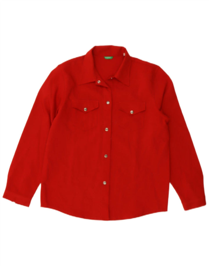 BENETTON Womens Shirt UK 18 XL Red Polyester