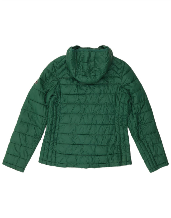 Michael Kors Womens Hooded Padded Jacket UK 14 Medium Green Nylon