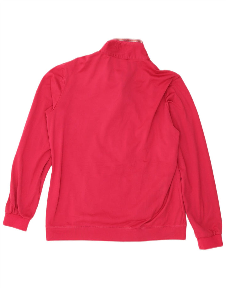 Champion Womens Easy Fit Tracksuit Top Jacket UK 14 Large Pink Polyester