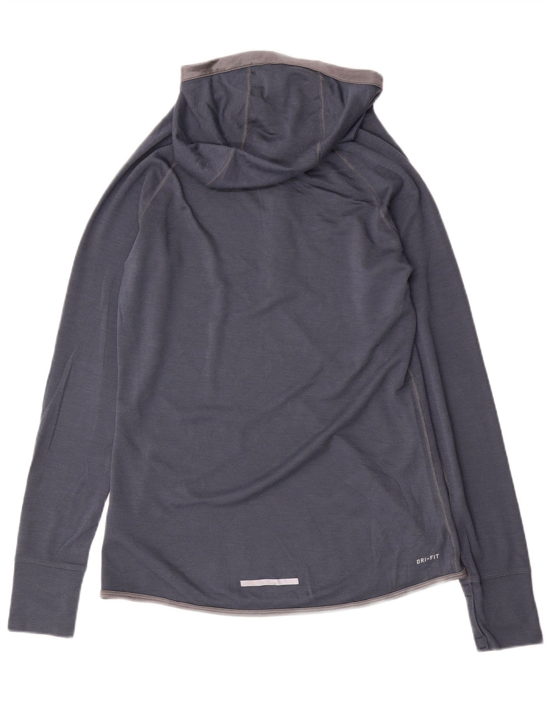 NIKE Womens Dri Fit Hooded Pullover Tracksuit Top UK 14 Large Navy Blue