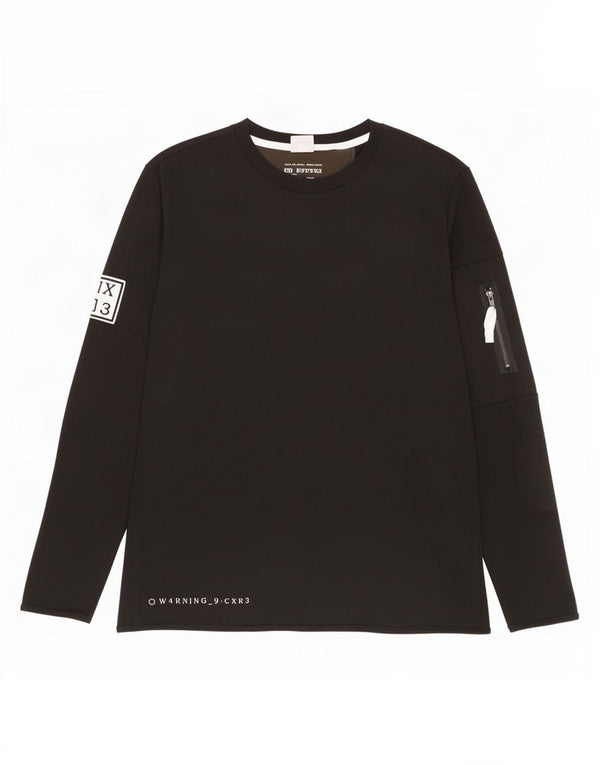 Jack & Jones Mens Top Long Sleeve XL Black Cotton