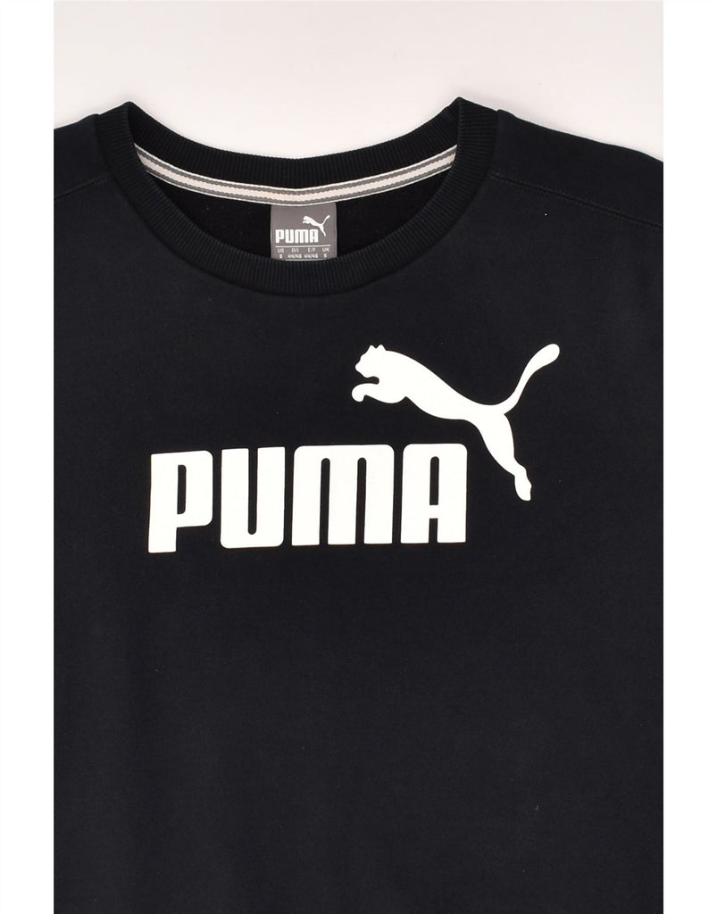 PUMA Mens Graphic Sweatshirt Jumper Small Black Cotton | Vintage Puma | Thrift | Second-Hand Puma | Used Clothing | Messina Hembry 