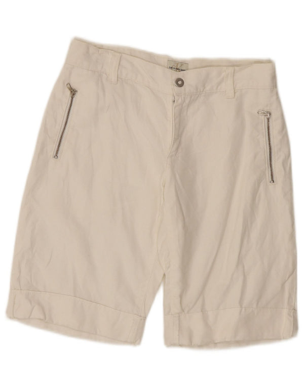 Calvin Klein Womens Casual Shorts W24 XS White Cotton