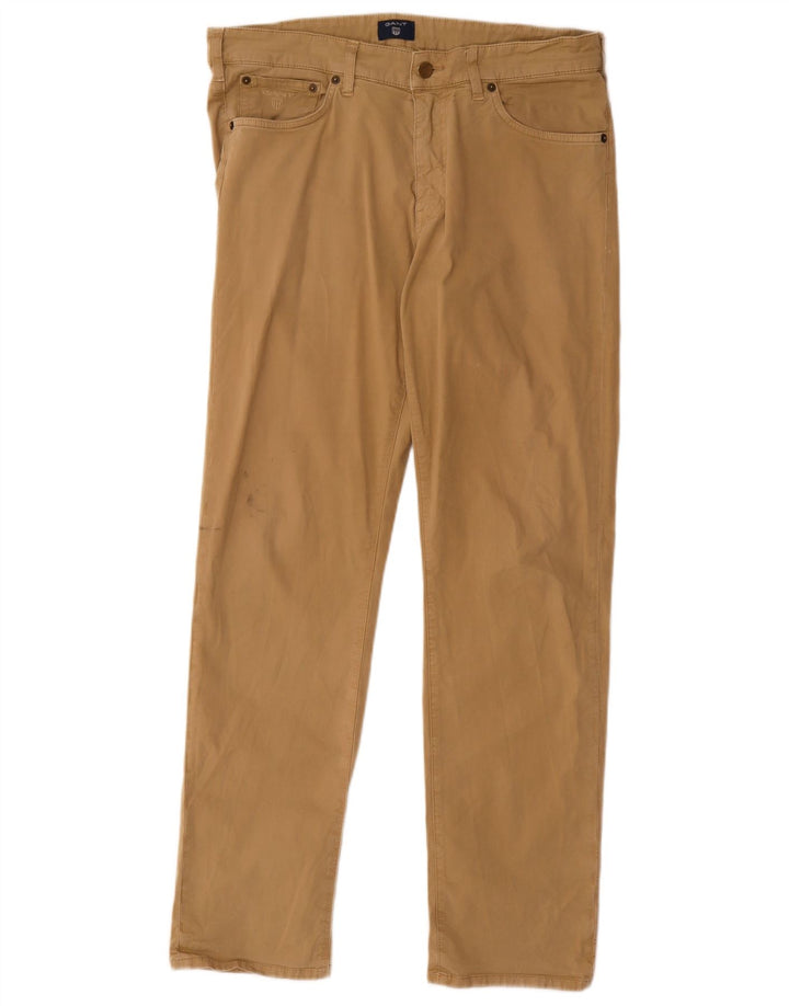 Gant Mens Straight Casual Trousers W32 L32 Beige