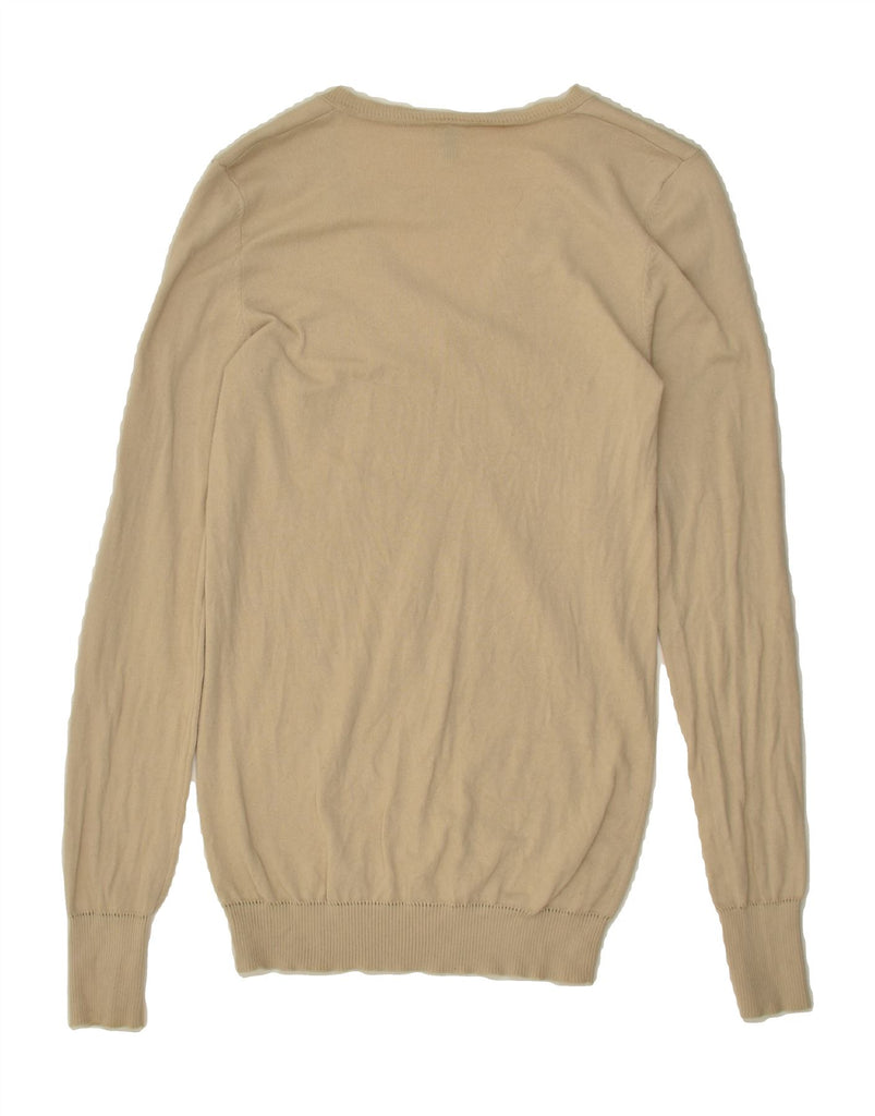 BENETTON Mens V-Neck Jumper Sweater UK 10 Small Beige | Vintage Benetton | Thrift | Second-Hand Benetton | Used Clothing | Messina Hembry 