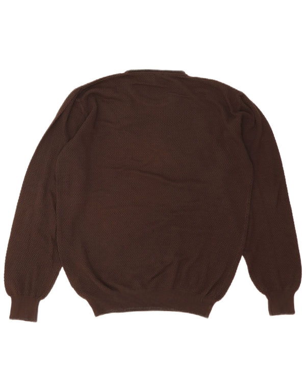 North Sails Mens Crew Neck Jumper Sweater Large Brown Cotton