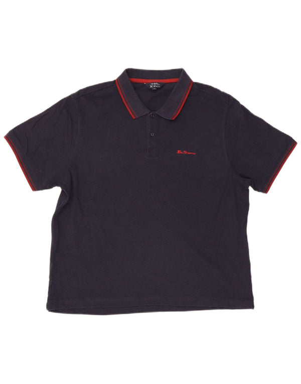 Ben Sherman Mens Polo Shirt XL Navy Blue Cotton