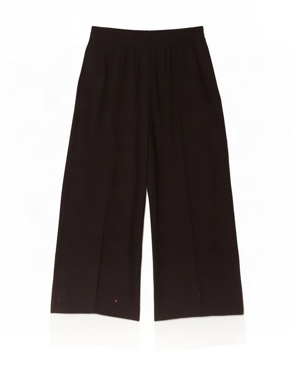 Marks & Spencer Womens Wide Leg Casual Trousers UK 12 Medium W30 L29 Black