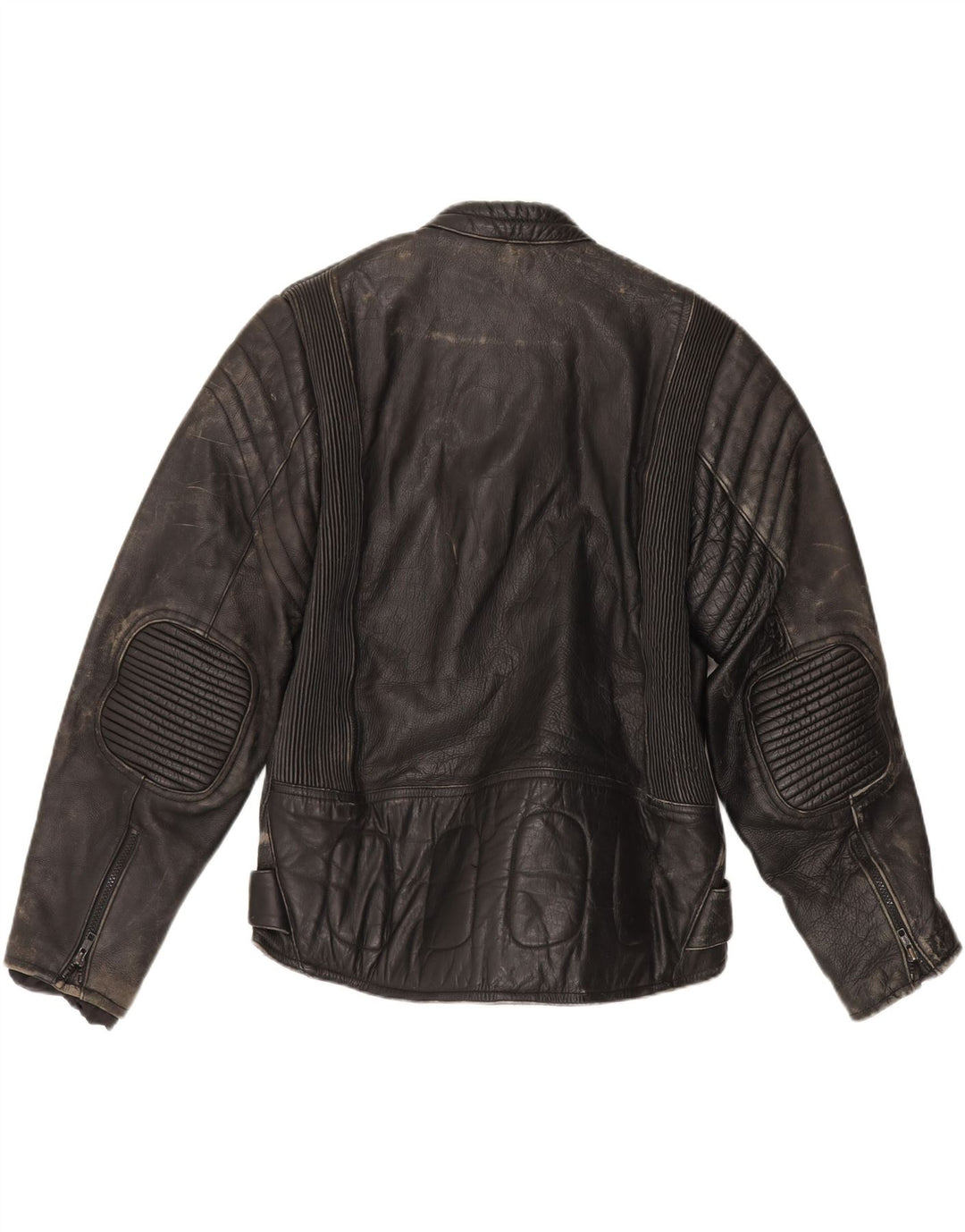 Vintage Mens Leather Biker Jacket UK 36 Small Black Biker