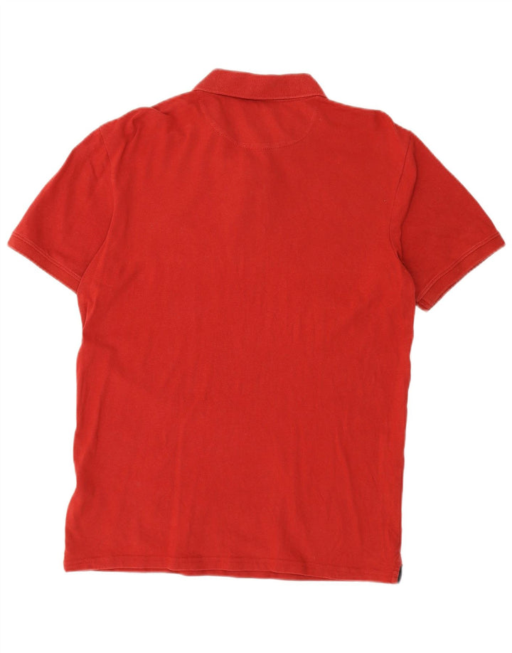TIMBERLAND Mens Slim Fit Polo Shirt Medium Red Cotton