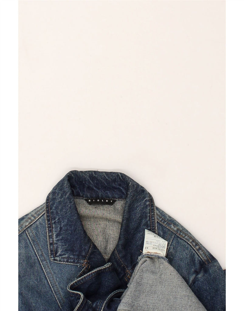 SISLEY Womens Denim Jacket IT 42 Medium Navy Blue Cotton | Vintage Sisley | Thrift | Second-Hand Sisley | Used Clothing | Messina Hembry 