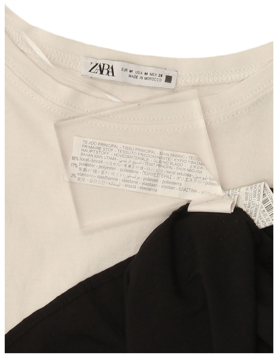 Zara Womens Oversized Top Long Sleeve UK 14 Medium White Colourblock
