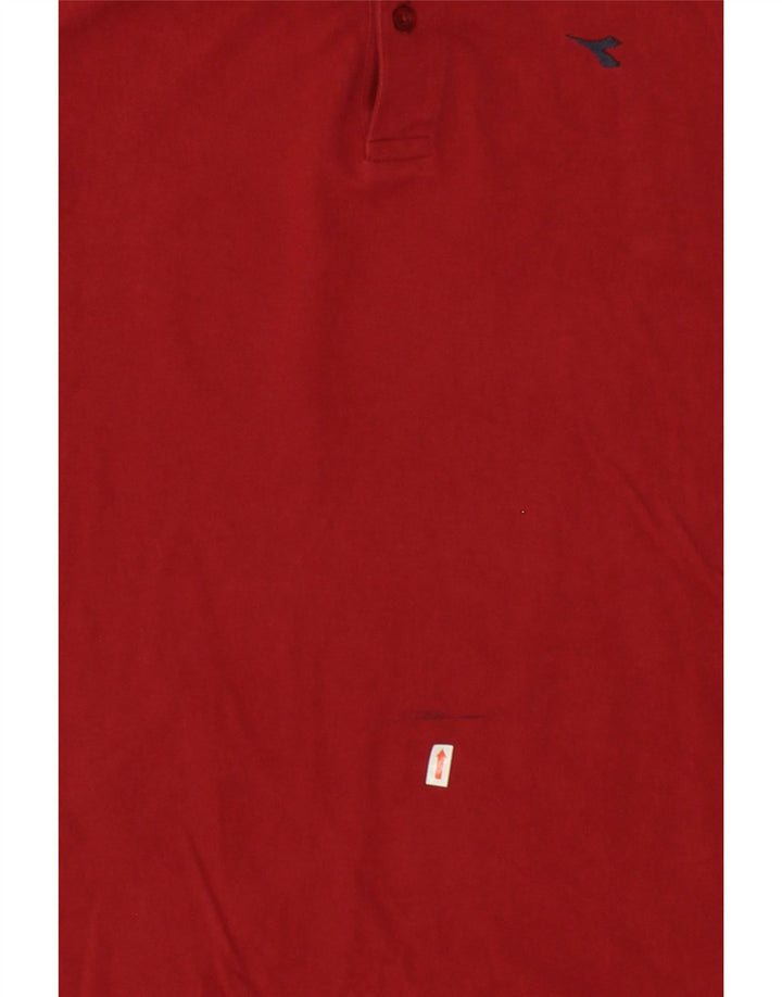 DIADORA Mens Polo Shirt XL Red Cotton Vintage Diadora and Second-Hand Diadora from Messina Hembry 